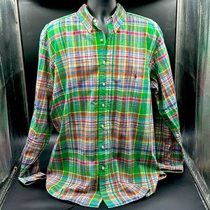 Polo by Ralph Lauren plaid button-down shirt Size XLT Men Like new condition!!